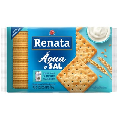 Biscoito Renata 360 g Água e Sal
