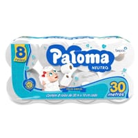 Papel Higiênico Paloma c/ 8 un Folha Simple Neutro