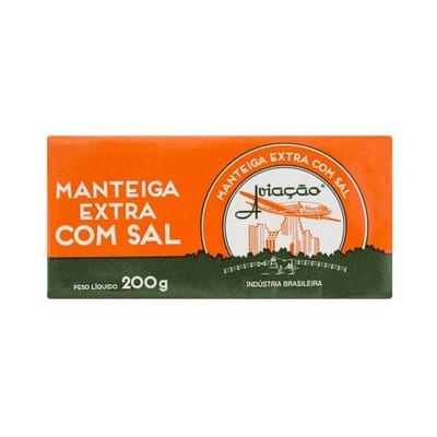 Manteiga Aviacao Tablete 200 g sem Sal