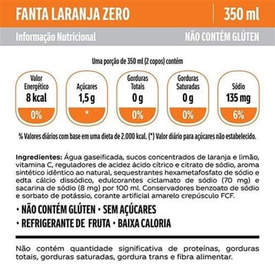 Refrigerante Fanta 350 ml Zero