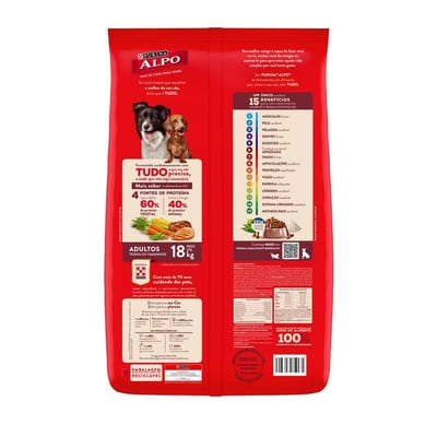 Ração Alpo Adulto 1 kg Carne e Frango/ Cereais Vegeta