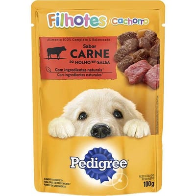Ração Umida Pedigree Filhot 100 g Sc Carne Ao Molho