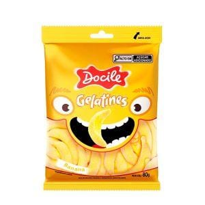 Bala Docile Gelatines 80 g Banana