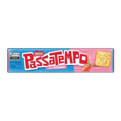 Biscoito Recheado Passatempo 130 g Morango