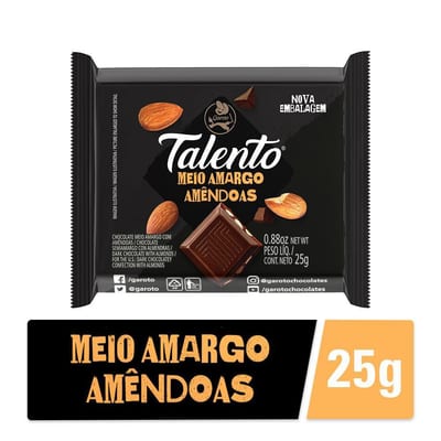 Chocolate Talento 25 g Meio Amargo