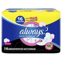 Absorvente Always Noturno 16 un Seca com Abas