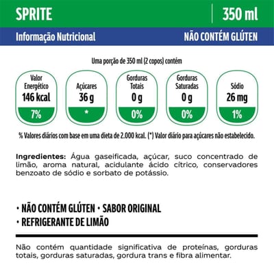 Refrigerante Sprite 350 ml Lata Original