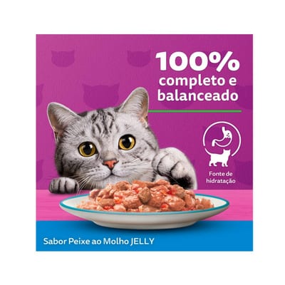 Ração Umida Whiskas Adult 85 g Sache Peixe
