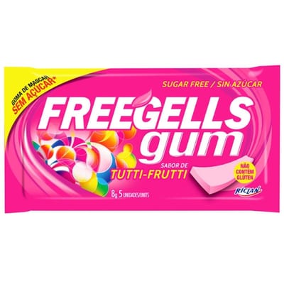 Chiclete Freegells Gum 8 g Tutti Frutti