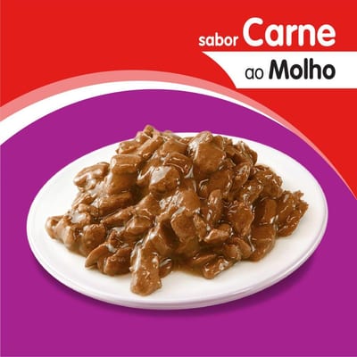Ração Umida Whiskas Adult 85 g Sache Carne Ao Molho