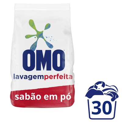 Lava Roupas em Pó Omo 1,6 kg Lavagem Perfeita