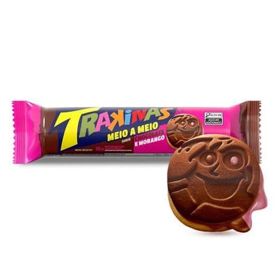 Biscoito Recheado Trakinas 126 g Chocolate/Mrgo