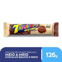 Biscoito Recheado Trakinas 126g Chocolate Br/pr