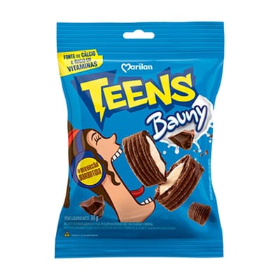 Biscoito Recheado Teens Snack 80 g Bauny