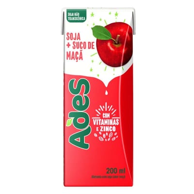 A Base de Soja Ades 200ml Maçã