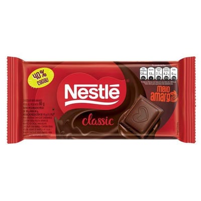 Chocolate Nestle Classic 80 g Meio Amargo