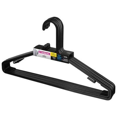 Cabide de Plástico Avanço Preto c/ 3