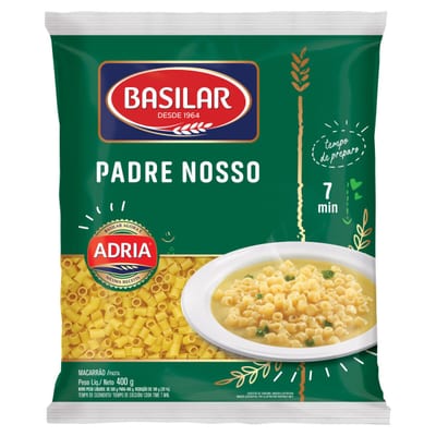 Macarrão Semolado Basilar 400 g Padre Nosso