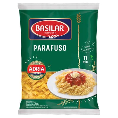 Macarrão Semolado Basilar 400 g Parafuso