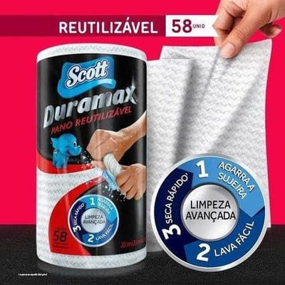 Pano Reutilizavl Scott Duramax 58 un Rolo Branco