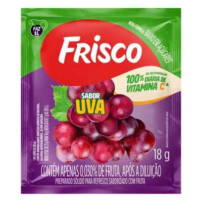 Refresco em Pó Frisco 18 g Uva