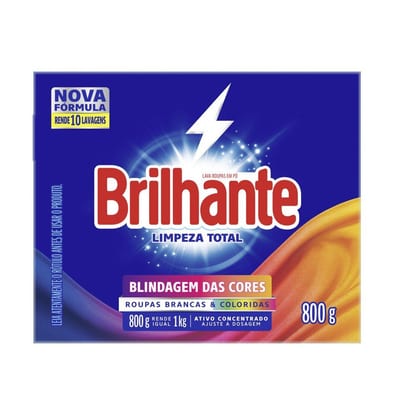 Lava Roupas Pó Brilhante 800 g Limpeza Total