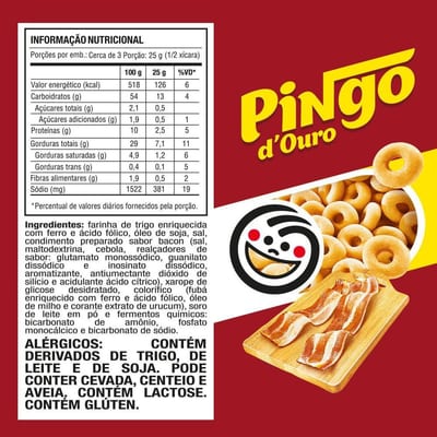 Salgadinho Pingo Douro Bacon 76 g