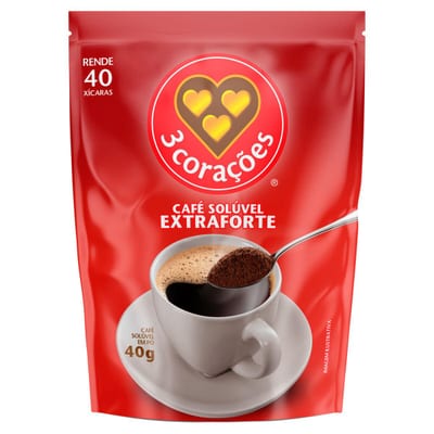 Café Soluvel 3 Coracoes 40 g Tradicional Ref