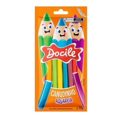 Bala Regaliz Docile Canudinho 70 g Aquarela