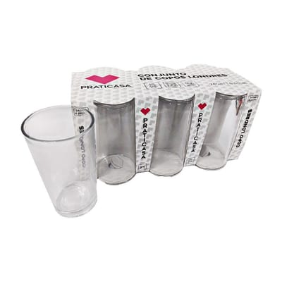 Jogo de Copo Vidro Prtcs 240 ml c/ 6