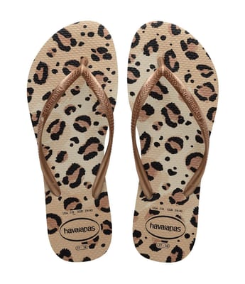 Sandalia Havaianas Slim Animals Bege 35/36
