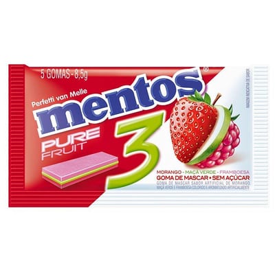 Goma Mascar Mentos 16 g Purê Fresh Wintergreen