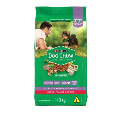 Ração Dog Chow Filhotes Raca Pq 3 kg Mini e Pequeno