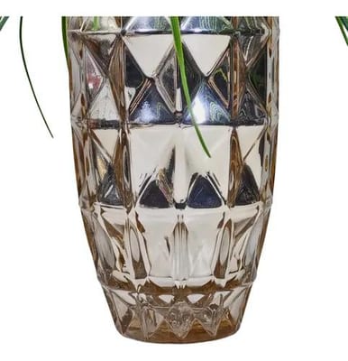 Vaso Vidro Facetado 16x10 cm