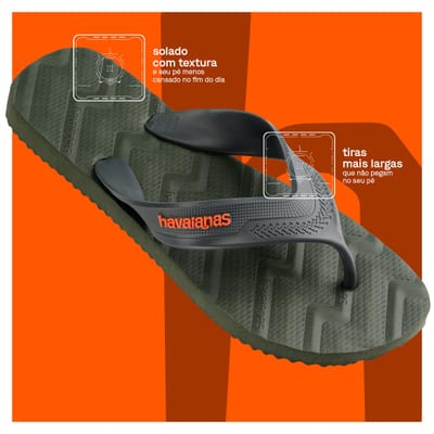 Sandalia Havaianas Ad Track Waves Cinza Gelo 43/4