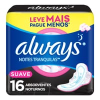 Absorvente Always Noturno 16 un Suave com Abas