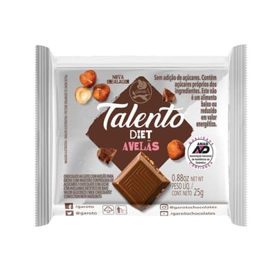 Chocolate Talento 25 g Diet Avelas